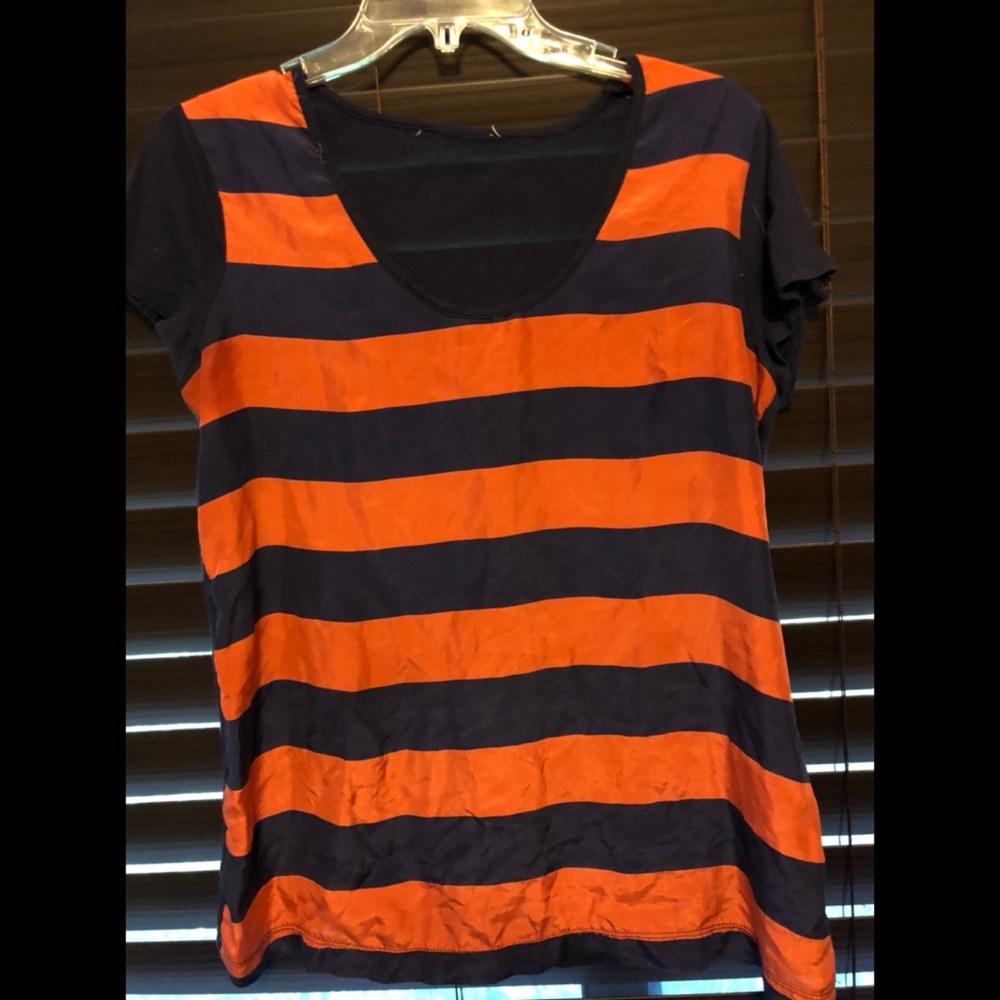 Orange and Navy Top
